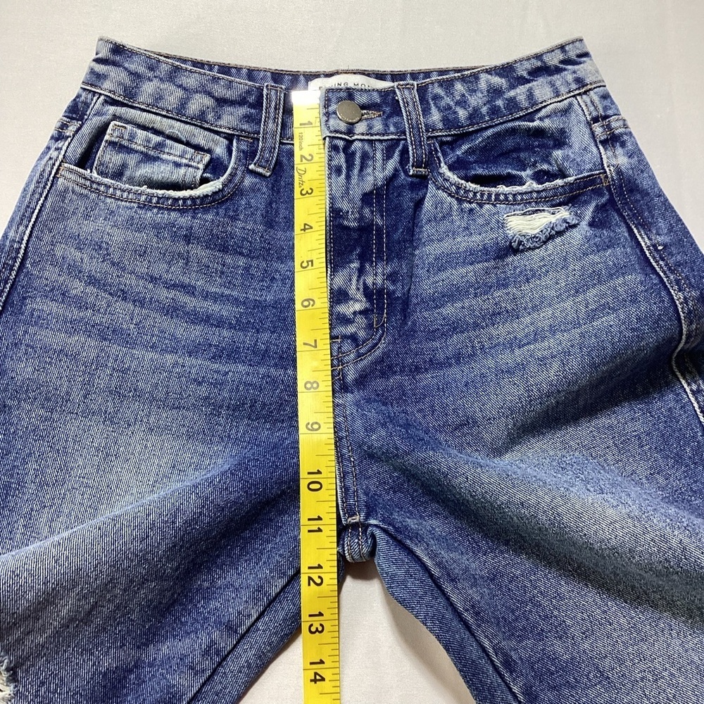 Flying Monkey Ultra High Rise Straight Blue Ripped Jeans - Picture 8 of 11